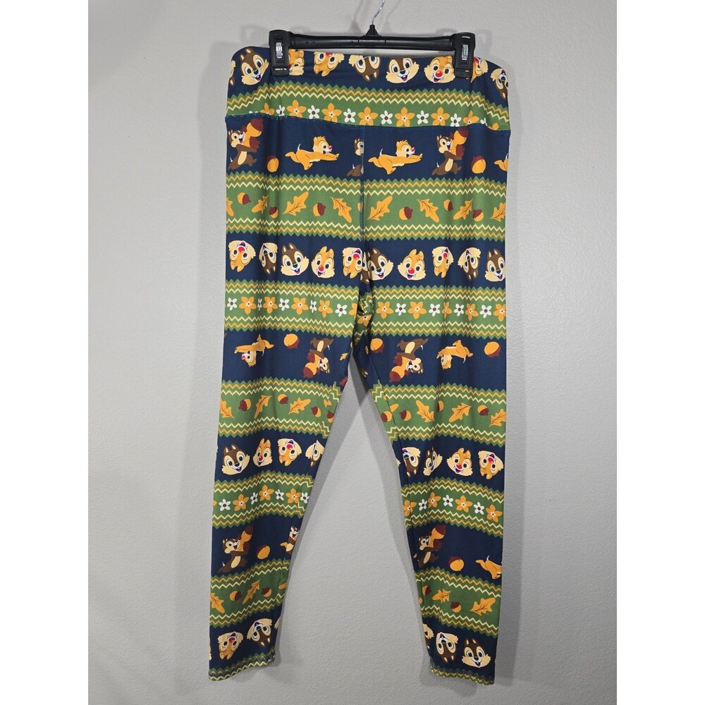 Disney Plus Size 2X Chip Dale Chipmunks Leggings Athletic Fall Fair isle AJ